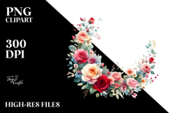 Colorfull Red Floral Frame PNG Product Image 2