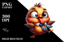 Exaggerated Bird with Bow Tie PNG Product Image 2