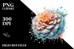 Pastel Glossy Marigold Transparent Watercolor Splash PNG Product Image 1