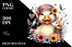 Detailed Duck Portrait Watercolor Clipart Product Image 1