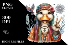 Detailed Duck Portrait Watercolor Clipart Product Image 1
