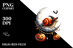 Snail on Moon Halloween PNG Product Image 2