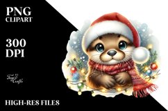 Cute Baby Otter with Christmas Attire Product Image 2