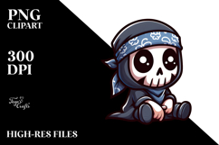 Cute Cartoon Reaper with Bandana PNG Product Image 2