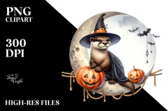 Otter with Jacko Landerns Watercolor PNG Product Image 2