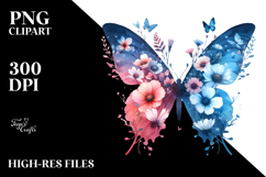 Watercolor Painting with Butterfly Silhouettes Product Image 2