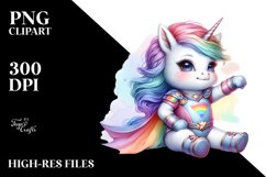 Baby Unicorn Posing as Hero PNG Product Image 3
