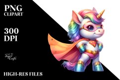 Baby Unicorn Posing as Hero PNG Product Image 3