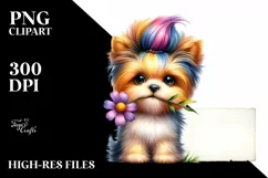 Goofy Dog with Flower, PNG Product Image 3