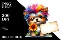 Goofy Dog with Flower, PNG Product Image 1