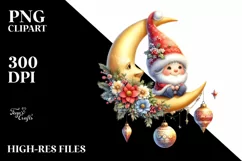 Vintage Christmas Gnomes, Transparent PNG Product Image 1