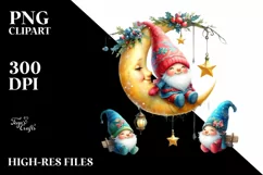 Vintage Christmas Gnomes, Transparent PNG Product Image 1