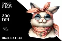 Whimsical Bunny Portrait in Detailed Watercolor | Colorful Product Image 1