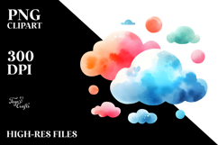 Colorful Watercolor Cloud PNG Product Image 2