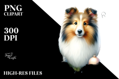 Christmas Shetland Sheepdog PNG Product Image 2