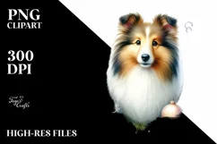 Christmas Shetland Sheepdog PNG Product Image 3