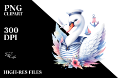 Vibrant Swan in Sailor Suit PNG Product Image 2