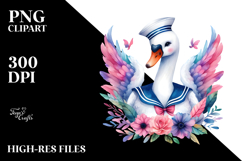 Swan in Sailor Suit PNG Product Image 2