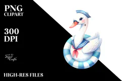 Swan in Sailor Suit PNG Product Image 2
