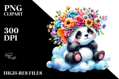 Panda Sitting on Cloud, High-Quality PNG Product Image 2
