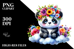 Panda Sitting on Cloud, High-Quality PNG Product Image 2