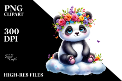Panda Sitting on Cloud, High-Quality PNG Product Image 2