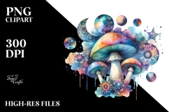 Colorful Celestial Mushroom PNG Product Image 2