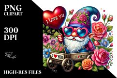 Detailed Valentines Gnome with Sunglasses, Transparent PNG Product Image 2