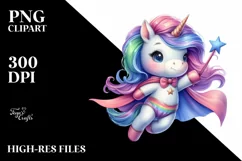 Colorful Baby Unicorn PNG Product Image 3