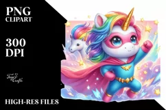 Colorful Baby Unicorn PNG Product Image 1
