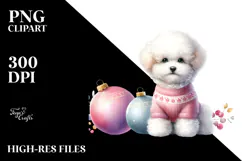 Watercolor Pastel Bichon Frise PNG Product Image 2