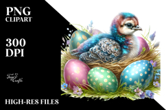 Baby Peacock with Easter Eggs, Transparent PNG Product Image 2