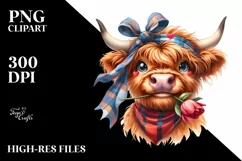 Highland Cow Bandana with Big Eyes Product Image 1