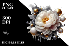 Abstract Glossy Peonies, PNG Product Image 2