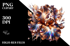 Abstract Shiny Iris Rusty Edges Watercolor Splash Product Image 2