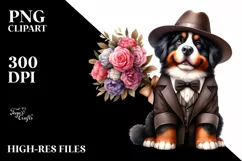 Baby Macaw Flower Bouquet Clipart Product Image 3
