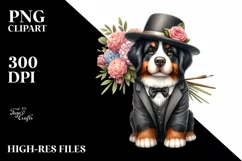 Baby Macaw Flower Bouquet Clipart Product Image 1