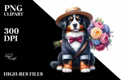 Baby Macaw Flower Bouquet Clipart Product Image 3