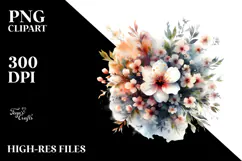 Grungy Flower with Spring Flowers PNG Product Image 2