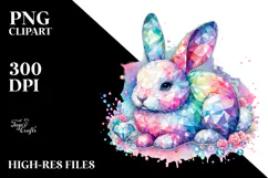 Colorful Pastel Bunny Made of Diamonds Product Image 2