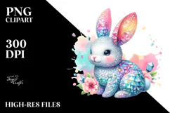 Colorful Pastel Bunny Made of Diamonds Product Image 2