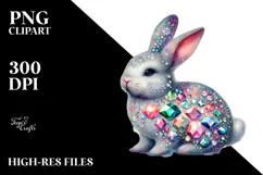 Colorful Pastel Bunny Made of Diamonds Product Image 2