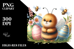 Cute Baby Bee Watercolor PNG Product Image 2