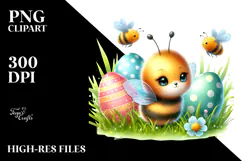 Cute Baby Bee Watercolor PNG Product Image 2