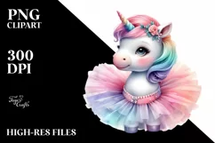 Baby Unicorn with Tutu PNG Product Image 3