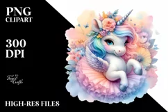 Baby Unicorn with Tutu PNG Product Image 1