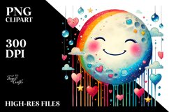 Colorful Half Moon with Hearts, Transparent PNG Product Image 2