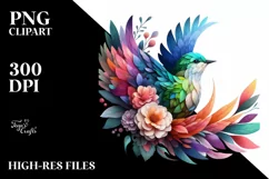 Vibrant Watercolor Bird PNG Product Image 3