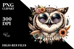 Cute Owl Portrait in Detailed Watercolor | Funny Clipart Product Image 1