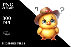 Funny Sitting Chick in Hat Clipart Product Image 2
